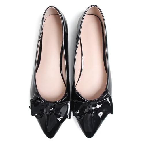 Image of TN TANGNEST Flats Shoes Women Comfort Casual Loafers | Classic Pointed Toe Bowknot Flats Cute Slip On Flats, Wear to Work Travel Walk