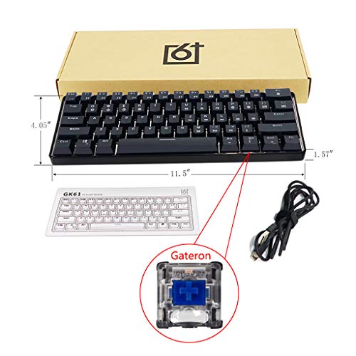 Preisvergleich Produktbild ShiftX4 GK61 RGB-LED-Hintergrundbeleuchtung, kabelgebunden, mechanische Tastatur, tragbar, kompakt, wasserdicht, Mini-Gaming-Tastatur, 61 Tasten