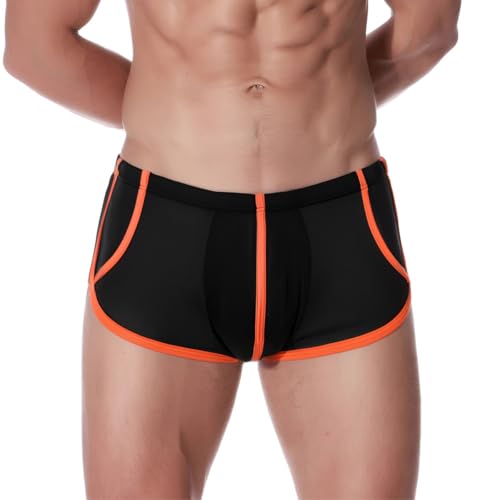 Mens Sexy Mesh Underwear Ice Silk See Through Boxer Briefs Sheer Trunks Thin Bulge Pouch