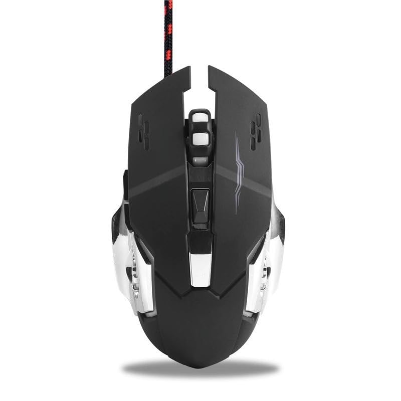 Wired Gaming Mouse with 4-Color Breathing Light Silent Click...