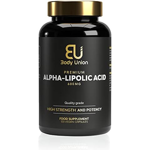 Body Union Alpha Lipoic Acid | ALA Supplement For Metabolism Support, Antioxidant Support & Diet | Lipoic Acid For Blood Sugar & Cholesterol | Alpha Lipoic Acid 600mg Capsules | 120 Vegan Capsules Cover