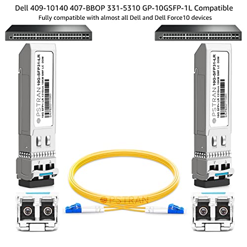 Image of 10GBASE-LR SFP+ Optical Transceiver Module Compatible with Dell 409-10140 407-BBOP 331-5310 Dell Force10 GP-10GSFP-1L 10G SFP+ LR 1310nm 10km DDM Duplex LC SMF