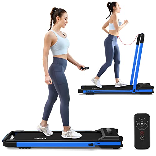 Redliro Under Desk Treadmill, 2 In 1 Motorized Portable Foldable Treadmill Compact Fold Up Walking Pad, Sturdy Folding Treadmill For Small Space With Remote Control, Led Display For Home & Office Use #TOP28