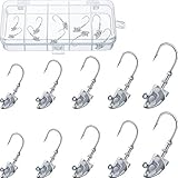 10 Pieces Swimbait Jig Head Weighted Hooks Jig Head Hooks Assorted Size Fish Head Jig Heads...