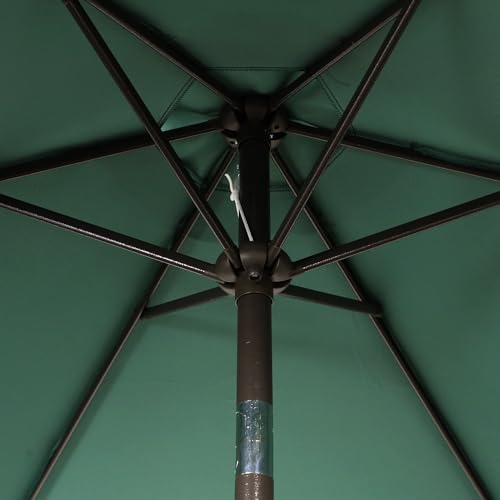 Image of Blissun 7.5 ft Patio Umbrella, Yard Umbrella, Outdoor Market Umbrella with Push Button Tilt Crank, Seaglass