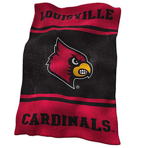 Logo Brands NCAA Louisville Cardinals UltraSoft Blanket, One Size, Team Color