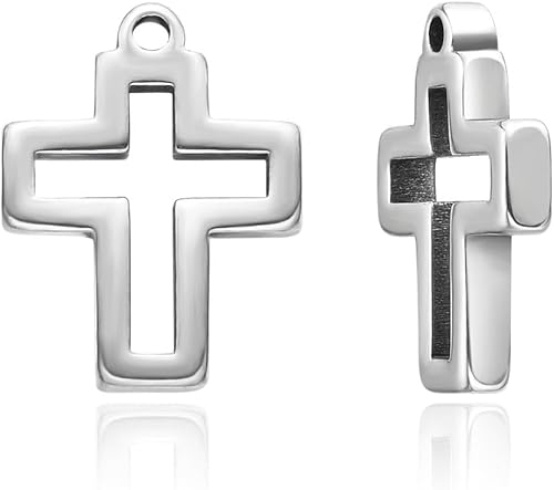 Miniatura 7 de Adabele SJF29-1 - Juego de 5 piezas de acero inoxidable de grado 304, hipoalergénico, resistente, parte trasera abierta de 0.787 in, bisel en forma