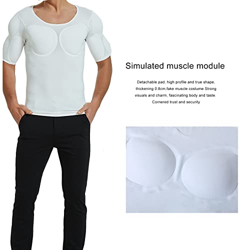 Adult Muscle Suit Fake Chest Ice Silk Enhancer Shaper Quick Drying Undershirt3