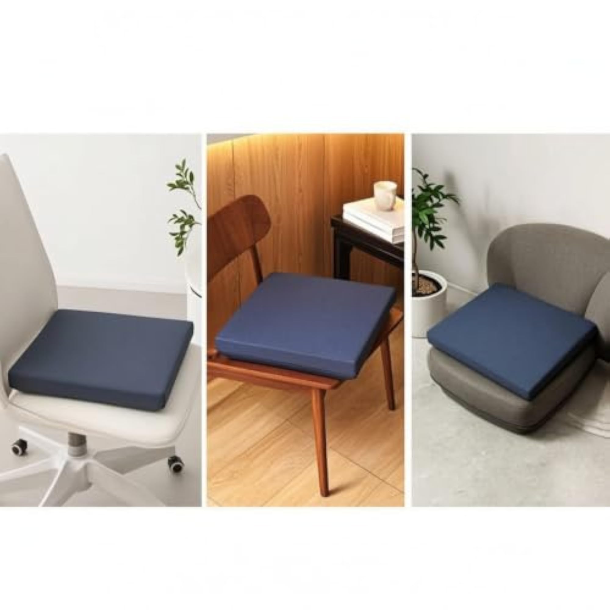 Padded Rectangular Chair Cushion with Ties, Supportive