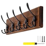 MOUYAT Perchero de pared de madera, 44 x 11 x 2 cm