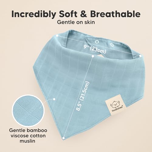 KeaBabies 8-Pack Muslin Baby Bibs for Boys, Girls and 8-Pack Baby Bandana Bibs - Muslin Bandana Scarf for Kids, Infant, Boys & Girls - Stylish Unisex Kids Scarf for Drooling & Teething3