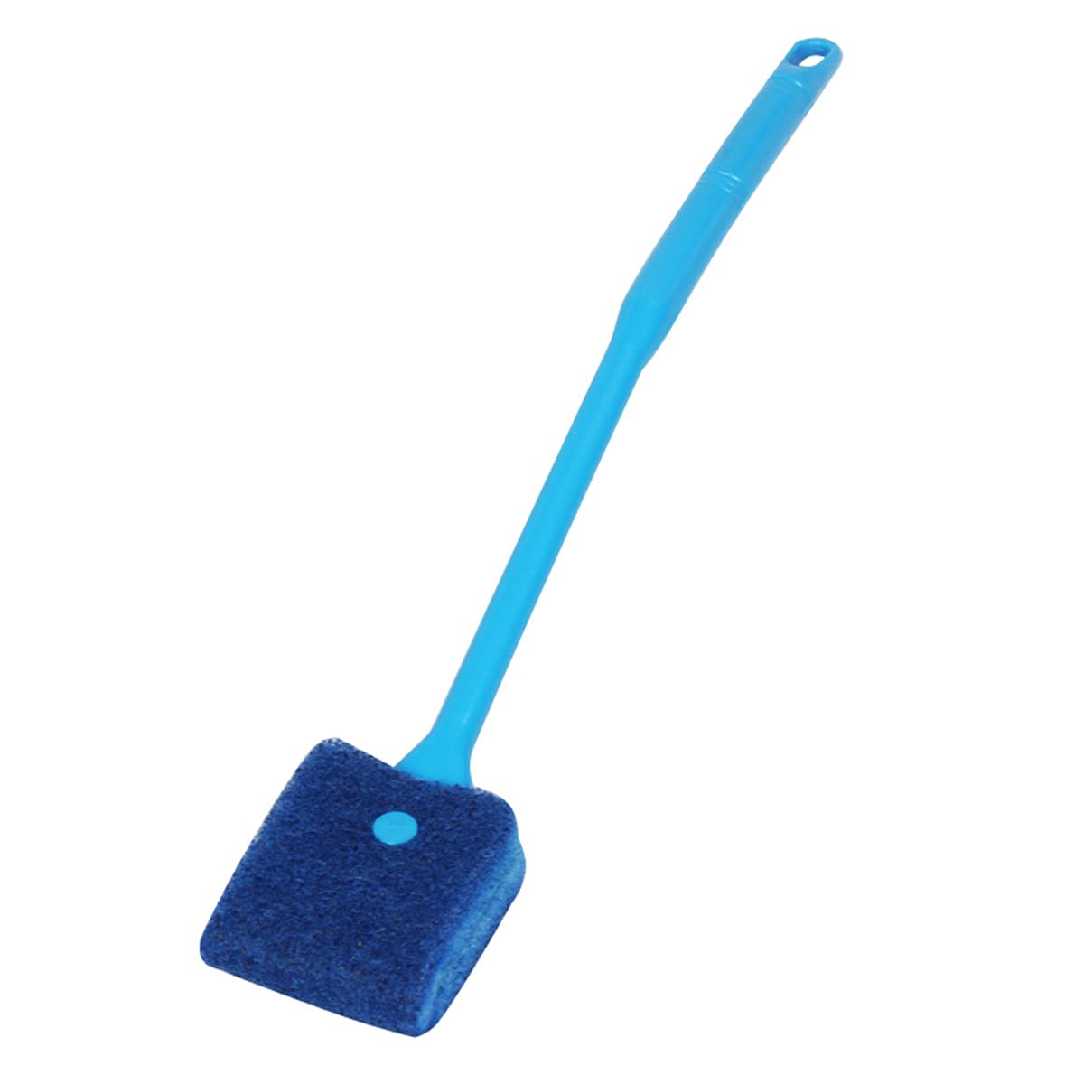 Esponja de limpieza para acuario de doble cara, con mango antideslizante, color azul