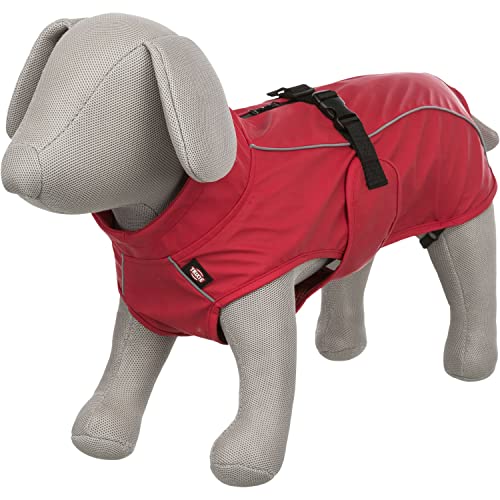 Trixie Regenmantel Vimy für Hunde rot XXL - Bauchumfang: 82-115 cm – Hunde-Regenjacke mit reflektierenden Elementen für mehr Sichtbarkeit im Dunkeln – bequem und verstellbar - 680229