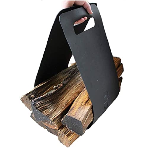 Woodhaven Waterproof Firewood Log Carrier - Made In USA - Great For Moving Firewood To Fireplaces And Firepits - Heavy Duty Black Rubber Material - Log Holder Carrier