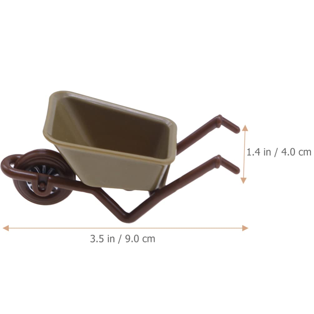 VICASKY Mini Wheelbarrow Model Mini Farm Wheelbarrow Toy Wagon Small Trailer Decorative Boys and Girls Toy