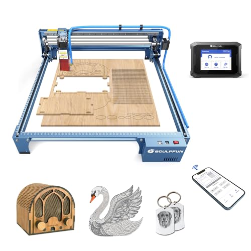 SCULPFUN S-10 La-ser Engraving Machine with TS1 Touchscreen 3.5 I...