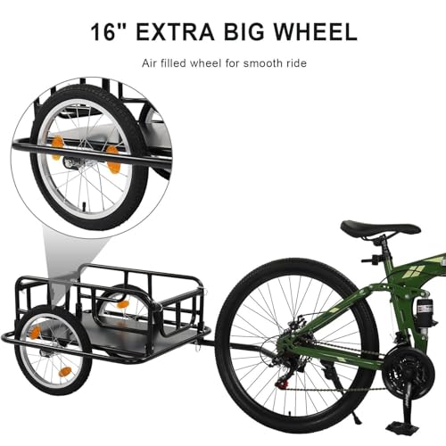 Carro de carga para bicicleta 2 en 1 con manillar desmontable para un fácil transporte y almacenamiento