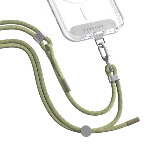 Image of CASETiFY 6mm Rope Cross Body Strap with Card - Solid Olive Green