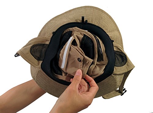 Airsup Bucket Hat For Stand Up Paddle Surf & Sun Protection Wide Brim Fast Drying Polyester (Sandy Khaki) #TOP5