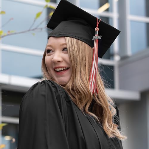 endea graduation mixed double color tassel with silver date drop