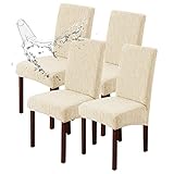 Genina Waterproof Dining Room Chair Covers Stretch Parsons Chair Slipcovers for Dining Room Kitchen