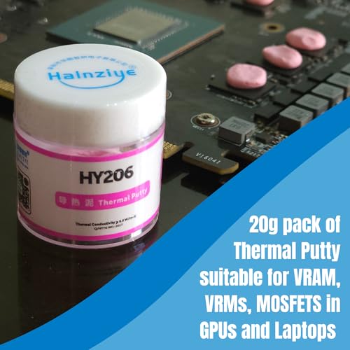 Image of HY206 (HY236 Pink) 6.0W /mK Thermal Putty - Liquid Thermal Pad - 20g with Spatula - Alternative to Thermal Pads - Suitable for use in GPUs, Laptops, Motherboards, Smartphones, etc. (Thick) | Thick Variant