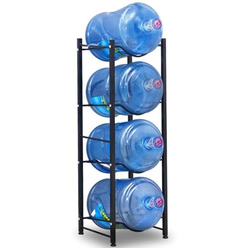 Estante de almacenamiento apilable para botellas de agua de 5 galones, soporte de acero al carbono para botellas y enfriadores, diseño extraíble que ahorra espacio