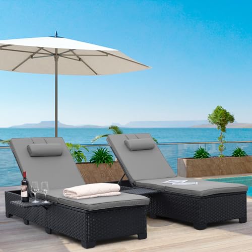 Stylish Outdoor Chaise Lounge Set of Two