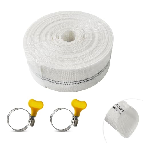LCUHAVA Manguera plana de 1 1/4 pulgadas, 10 m, manguera de 32 mm para sumergibles o bombas de agua sucia, jacuzzis, accesorios de riego de jardín, color blanco