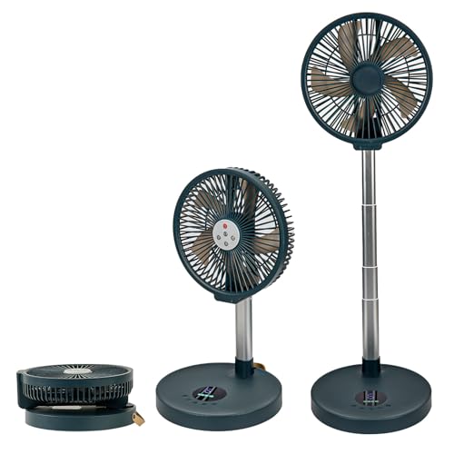 COOLHOOD Dispositivo de base extensible compacto con soporte remoto de 88 cm de alto, flujo de 360 grados para sala de estar, tienda de campaña, ventilador de control remoto