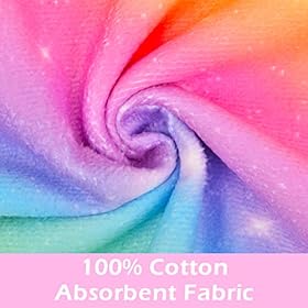 Bath Beach Pool Towel with Hood for Kids Girls, Hooded Towels Swim Poncho Towel Cover-ups for 3-8 Years with Drawstring Bag, Super Absorbent, 24 in x24 in (Rainbow Unicorn) 41XELHHHJAL. SS280