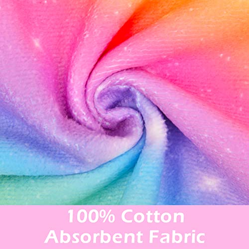 Bath-Beach-Pool-Towel-with-Hood-for-Kids-Girls-Hooded-Towels-Swim-Poncho-Towel-Cover-ups-for-3-8-Years-with-Drawstring-Bag-Super-Absorbent-24-in-x24-in-Rainbow-Unicorn 41XELHHHJAL