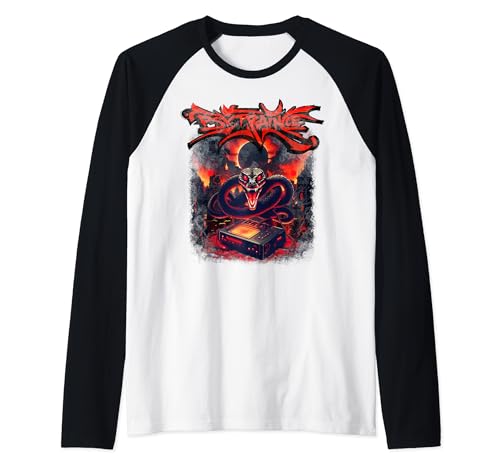 Psytrance DJ Serpente Goa Hardstyle Hardcore Hardtekk Festival Maglia con Maniche Raglan