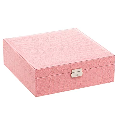 Boîte de rangement de cosmétiques et bijoux rose pour le voyage