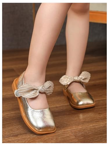 GORGLITTER Girl's Dress Shoes Bow Cute Ballerina Flat Sandals Close Toe Flats2