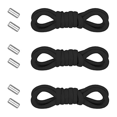 Heyu-Lotus 3 Pairs No Tie Elastic Shoelaces with Metal Buckles, Comfortable Adjustable Stretch Fit Shoelaces Universal Shoe Laces Replacements for Kids/adults Sneakers(Black) Cover