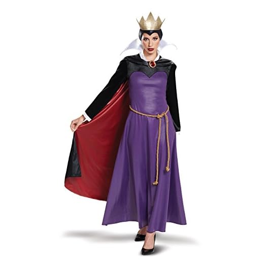 Disguise 67475E Disfraz de reina malvada de lujo para adultos, villanos de Disney, color liso, morado, L