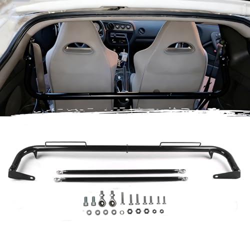 Drimzovax 49" Universal Iron Racing Safety Seat Belt Chassis Roll Harness Bar Rod Kit Compatible with Ford Honda All Car Seat Belts Performance Racing Style for Most Vehicle Black Split Style