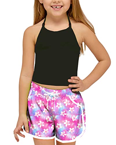 Image of Deerose Kids Hawaiian Swim Board Shorts Quick Dry Active Swim Trunk 5-14 Years