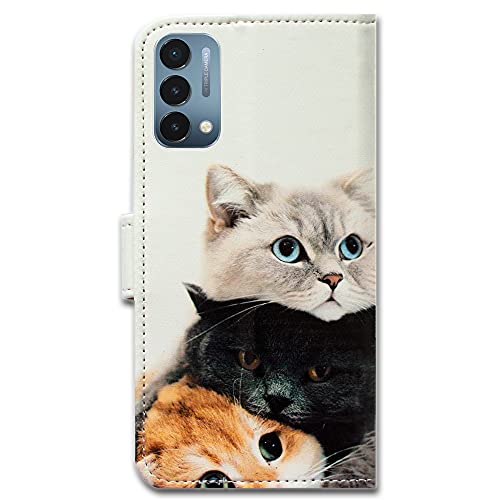Image of Bcov Case for OnePlus Nord N200 5G, Cute Brown Cat Leather Flip Phone Case Wallet Cover with Card Slot Holder Kickstand for OnePlus Nord N200 5G