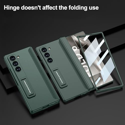 Image of Kapa Magnetic Hinge with Inbuilt Stand Case for Samsung Galaxy Z Fold 6 | Shockproof Stand Hybrid Bumper Back Cover (Green)