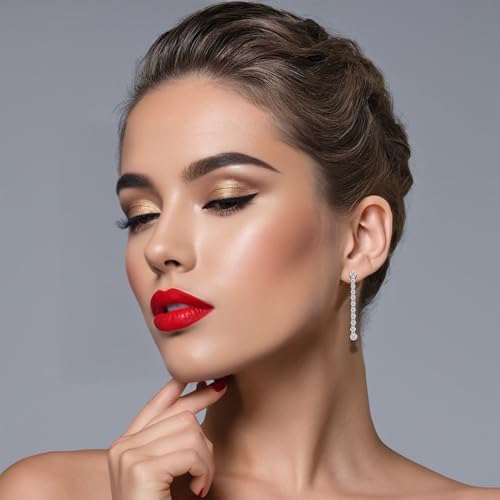 Long Moissanite Dangle Earrings - 925 Sterling Silver Post Linear Drop Created Diamond for Women Gift4