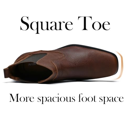 Men's Western Chelsea Cowboy Boots Square Toe, All-Weather Slip On Casual Boots for Ultimate Comfort & Durability4