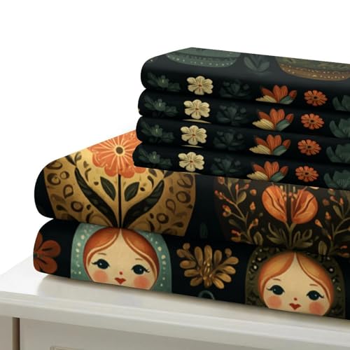 Housse de couette poupées Russes en microfibre inaltérable 260x220 et ses 2 taies - 7