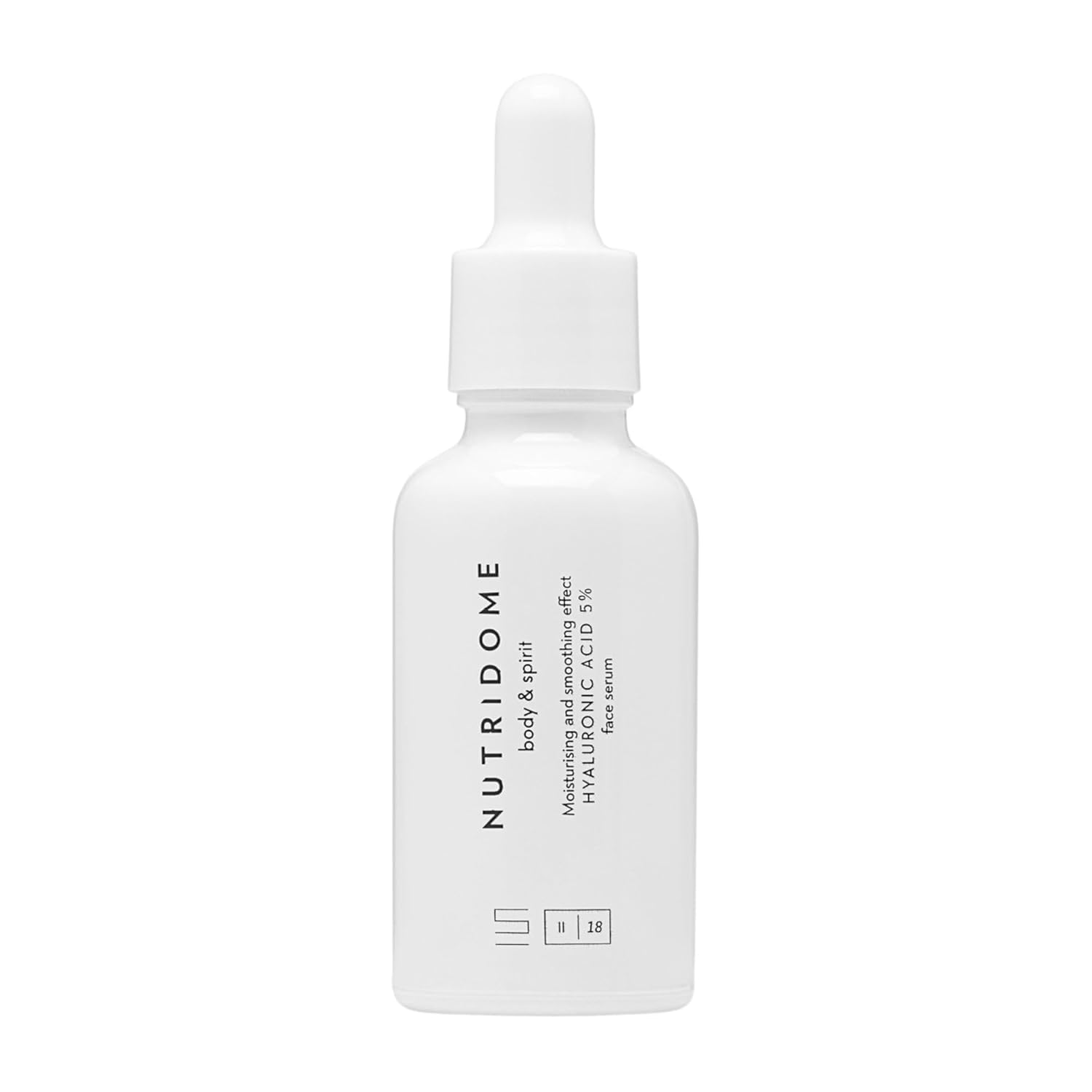 Nutridome Body & Spirit Hyaluronic Acid Face Serum, 5% - 30ml, Anti-Aging, Wrinkle-Smoothing, Hydrating, White, 30 ml (Pack of 1)