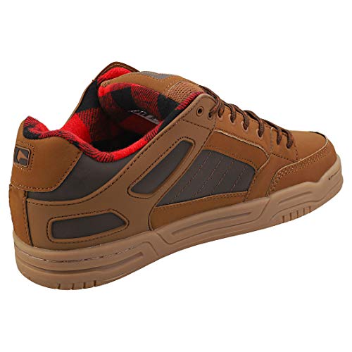 Image of Globe Tilt Mens Skate Trainers in Brown Plaid - 10 US