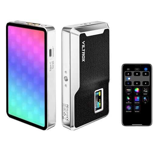 VILTROX 6000mAh On Camera LED Light, APP Control RGB Video Light, All Metal RGB Portable LED Photography Lighting, Led Camera Light Panel for Video Recording (Retro 08X)