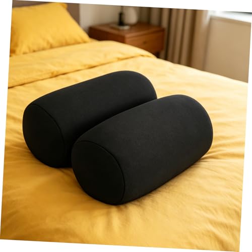 Oreiller Cervical Coussin Cylindrique Adorable Lavable Noir pour Nuque - 5