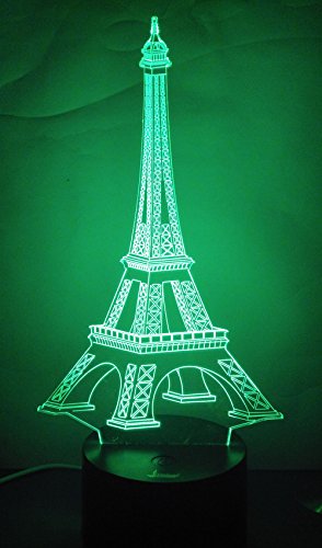 Loveboat Eifel 3D Night Light Led Illusion Lamp Bedside Desk Table Lamp, 7 Color Changing Lights With Acrylic Flat & Abs Base & Usb Charger As Home Decor And A Best Gift #TOP5