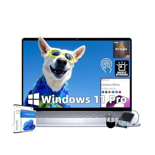 Image of Dell Inspiron-16 Business Laptop with Touchscreen - Win 11 Pro, Lifetime Microsoft Office | 16 inch FHD Display | AMD Ryzen 7-8840U | Backlit Keyboard, Fingerprint Reader | (32GB DDR5 RAM, 2TB SSD)